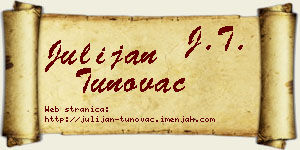 Julijan Tunovac vizit kartica